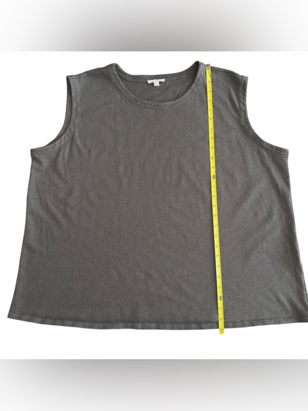 Eileen Fisher 2X Organic Cotton Charcoal Gray Tank Top Minimalist - Picture 4 of 8